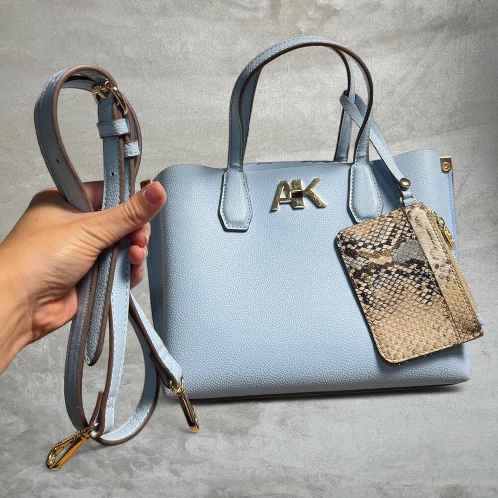 Anne Klein Light Blue & Snake Print Purse